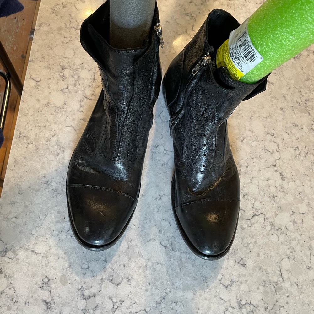 Officine Creative Black Leather Ankle Boots size 45 ital 12 US Zipper BN no Box